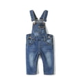 thumbnail image 1 of KIDSCOOL SPACE Baby Boy Girl Jean Overalls,Toddler Slim Cute Denim Dungaree,Deep Blue,2-3 Years, 1 of 8