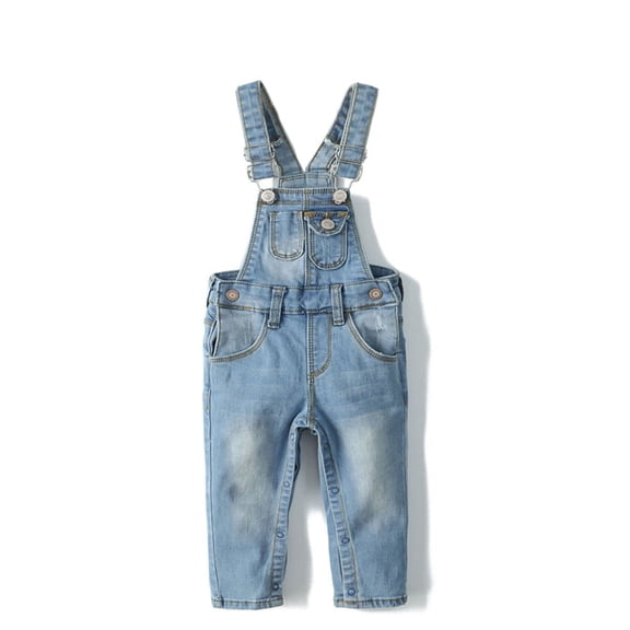 KIDSCOOL SPACE Baby Boy Girl Jean Overalls,Toddler Slim Cute Denim Dungaree,Light Blue,6-9 Months