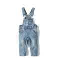 thumbnail image 1 of KIDSCOOL SPACE Baby Boy Girl Jean Overalls,Toddler Slim Cute Denim Dungaree,light Blue,18-24 Months, 1 of 9
