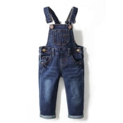 KIDSCOOL SPACE Baby Boy Girl Jean Overalls,Toddler Slim Cute Denim Jumper,3-4 Years