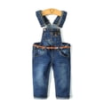 thumbnail image 1 of KIDSCOOL SPACE Baby Boy Girl Jean Overalls,Toddler Slim Cute Denim Jumper,Blue,12-18 Months, 1 of 7