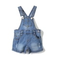 thumbnail image 1 of KIDSCOOL SPACE Baby Boy Girl Jean Shorts,Toddler Denim Cute Summer Shortalls,Blue,18-24 Months, 1 of 6