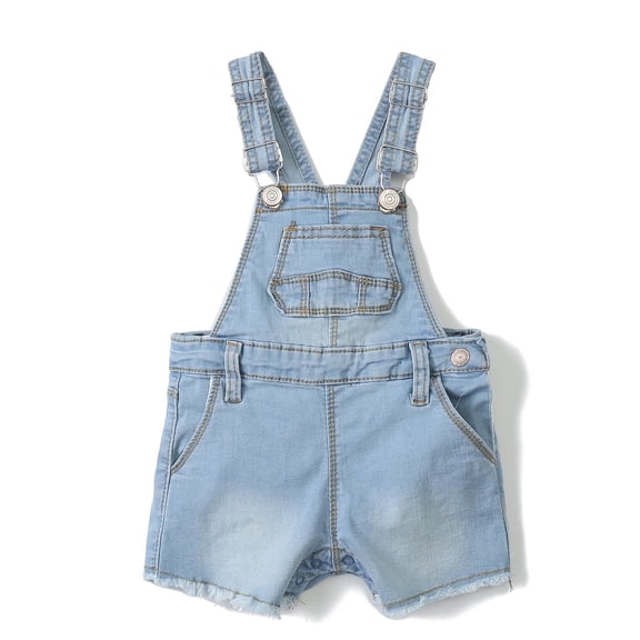 KIDSCOOL SPACE Baby Boy Girl Jean Shorts,Toddler Denim Cute Summer Shortalls,Light Blue,12-18 Months