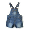 thumbnail image 1 of KIDSCOOL SPACE Baby Boy Girl Jean Shorts,Toddler Denim Cute Summer Shortalls,Light Blue,2-3 Years, 1 of 7