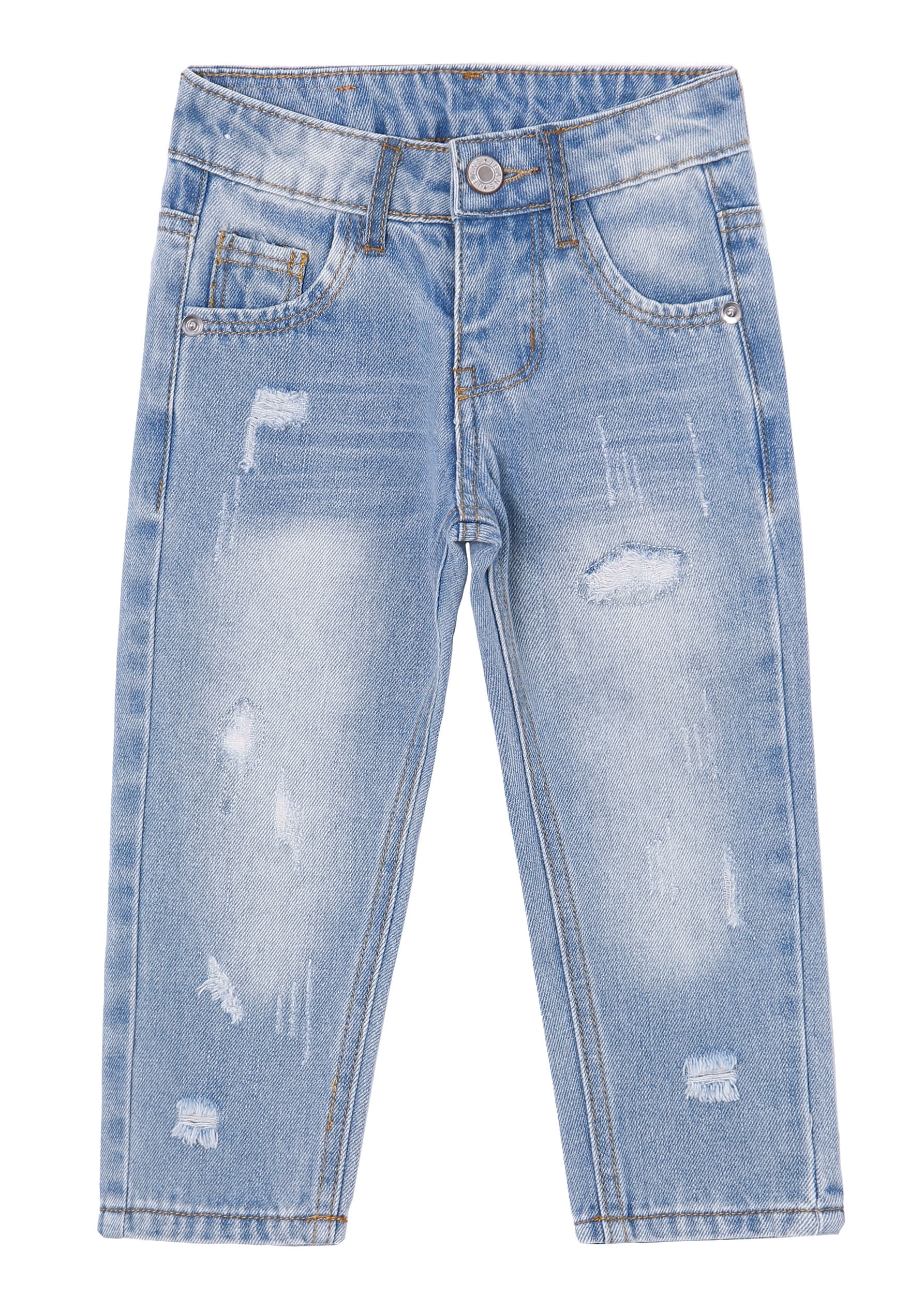 KIDSCOOL SPACE Baby Boy Jeans,Soft Ripped Denim Elastic Band Inside ...