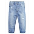 thumbnail image 1 of KIDSCOOL Baby Denim Jeans Unisex Toddler Elastic Waist Ripped Pants,Light Blue,9-12 Months, 1 of 7