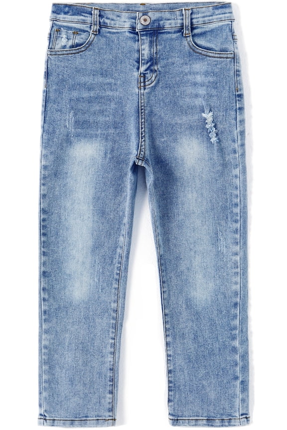 KIDSCOOL Toddler Denim Jeans Unisex Kids Slim Straight Pants Casual Trousers,Light Blue,6-9 Months