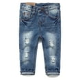 thumbnail image 1 of KIDSCOOL SPACE Baby Boys Girls Little Kid Elastic Ripped Jeans StoneWashed Pants,6-7 Years, 1 of 8
