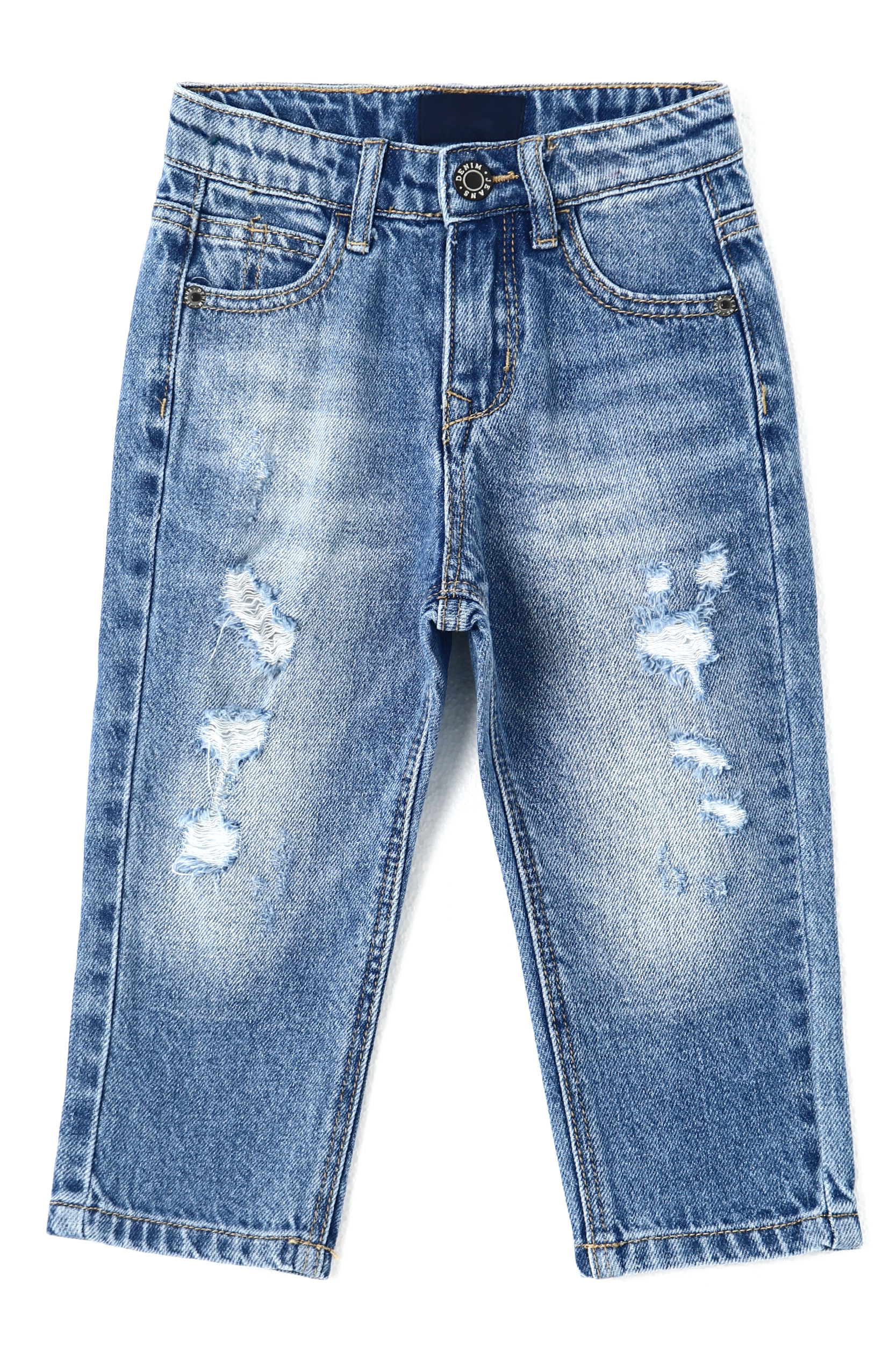 KIDSCOOL SPACE Baby Boys Jeans,Elastic Band Inside Straight Fit Ripped ...