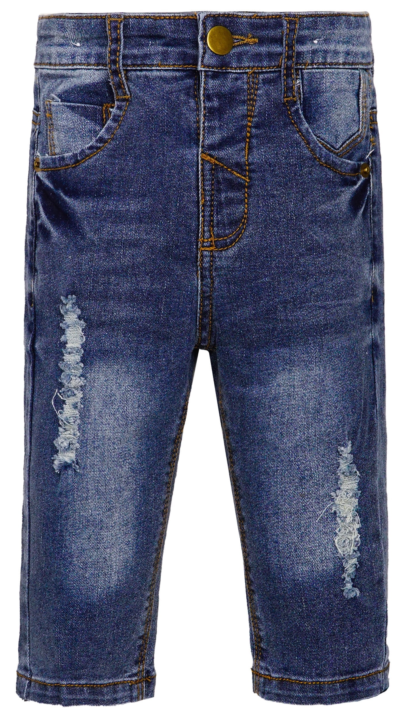 KIDSCOOL SPACE Baby Boys Little Kid Elastic Ripped Jeans StoneWashed ...