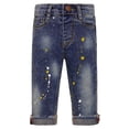 thumbnail image 1 of KIDSCOOL SPACE Baby Boys Little Kid Elastic Ripped Jeans StoneWashed Pants,6-7 Years, 1 of 7