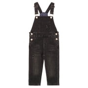 KIDSCOOL SPACE Baby Boys Slim Fit Jeans,Ripped Big Bib Pocket Fashion Denim Overalls,Grey,2-3 Years