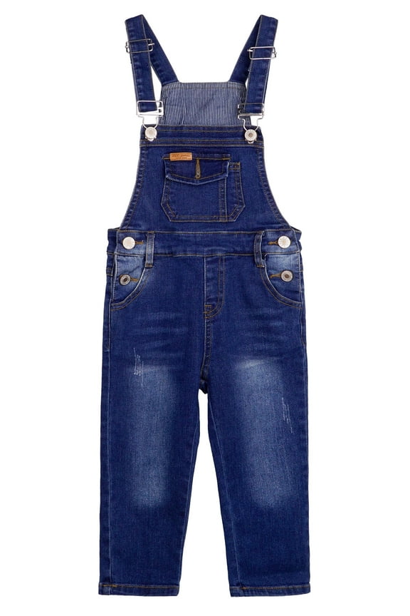 Baby Boys Slim Fit Jeans,Toddler Ripped Bib Pocket Fashion Denim Overalls,Deep Blue,2-3 Years