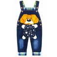 thumbnail image 1 of KIDSCOOL SPACE Baby Cotton 3D Cartoon Soft Knitted Jeans Overalls 12M, 1 of 6