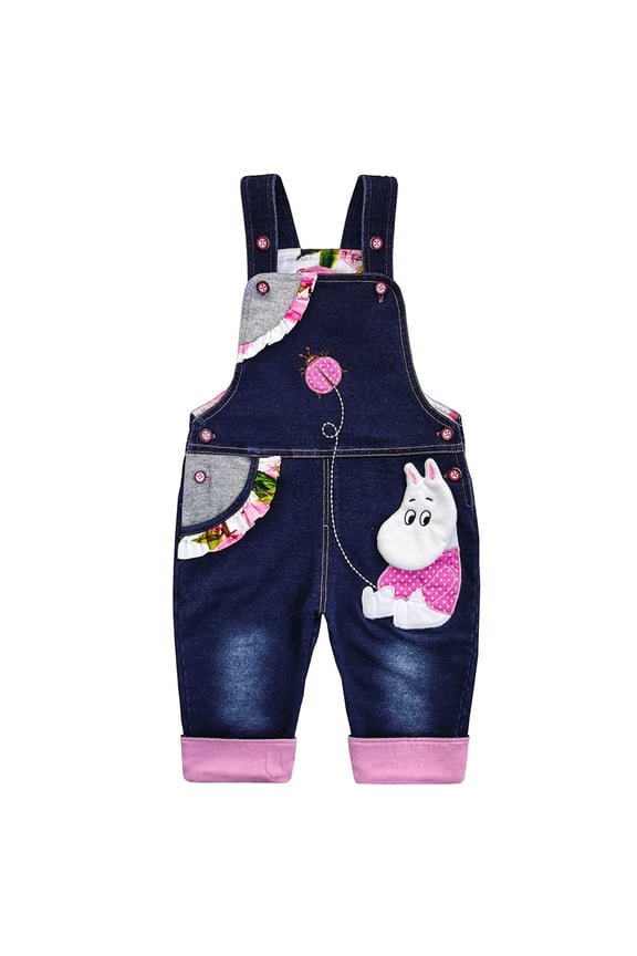 Baby Cotton 3D Cartoon Soft Knitted Jeans Overalls 4T