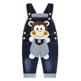 thumbnail image 1 of KIDSCOOL SPACE Baby Cotton 3D Cartoon Soft Knitted Jeans Overalls, 1 of 6