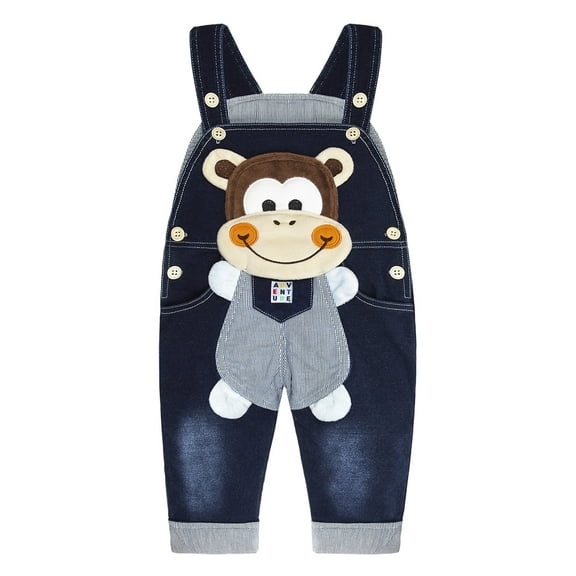 KIDSCOOL SPACE Baby Cotton 3D Cartoon Soft Knitted Jeans Overalls