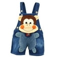 thumbnail image 1 of KIDSCOOL SPACE Baby Cute Summer Jean Overalls,Toddler Denim Cartoon 3D Animal Shortalls,18-24 Months, 1 of 5