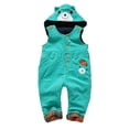 thumbnail image 1 of KIDSCOOL SPACE Baby Denim Overall,Hooded Little Kid Jean Jumper, Blue,6-12 Months, 1 of 3