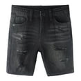 thumbnail image 1 of KIDSCOOL SPACE Baby Denim Shorts,Elastic WaistBand Inside Ripped Holes Summer Short Jeans, Black, 2-3 Years, 1 of 6