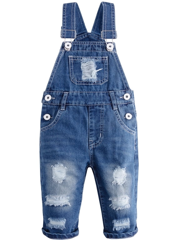 Baby Girl Boy Bib Pocket Jean Overalls,Unisex Workwear,3-4 Years