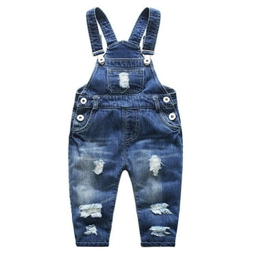 KIDSCOOL SPACE Baby Girl Boy Bib Pocket Jean Overalls,Unisex Workwear,6-12 Months