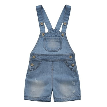 KIDSCOOL SPACE Baby & Little Boys/Girls Blue Denim Dungaree,Jean