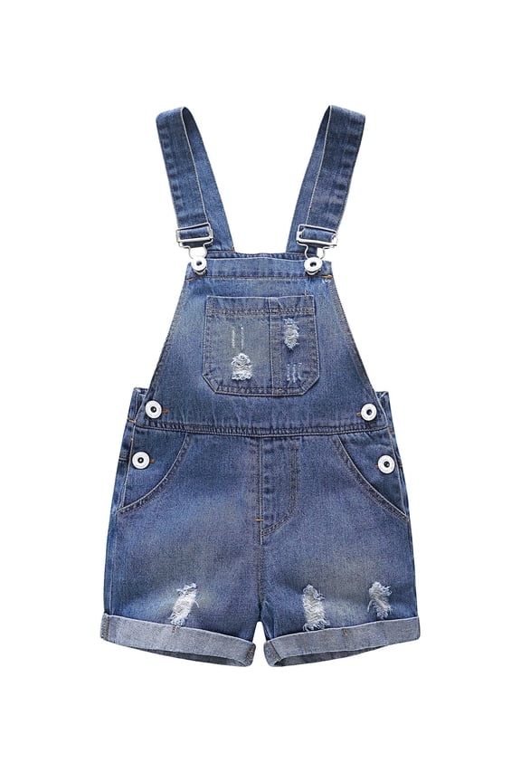 Baby Girl Boy Jean Overalls,Toddler Summer Denim Shortall,Blue,2-3 Years
