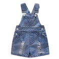 thumbnail image 1 of KIDSCOOL SPACE Baby Girl Boy Jean Overalls,Toddler Summer Denim Shortall,Blue,2-3 Years, 1 of 8