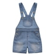 thumbnail image 1 of KIDSCOOL SPACE Baby Girl Boy Jean Overalls,Toddler Summer Denim Shortall,Blue,3-4 Years, 1 of 8