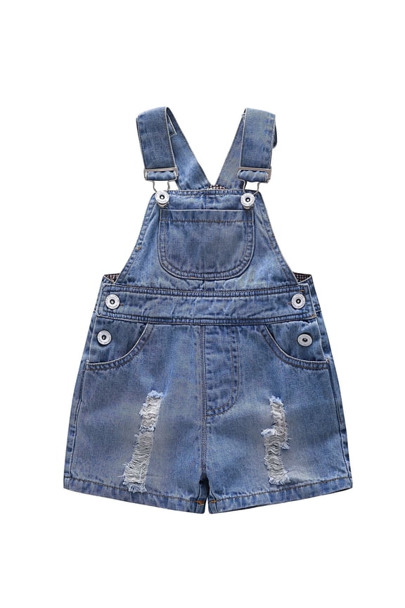 Baby Girl Boy Jean Overalls,Toddler Summer Denim Shortall,Blue,4-5 Years