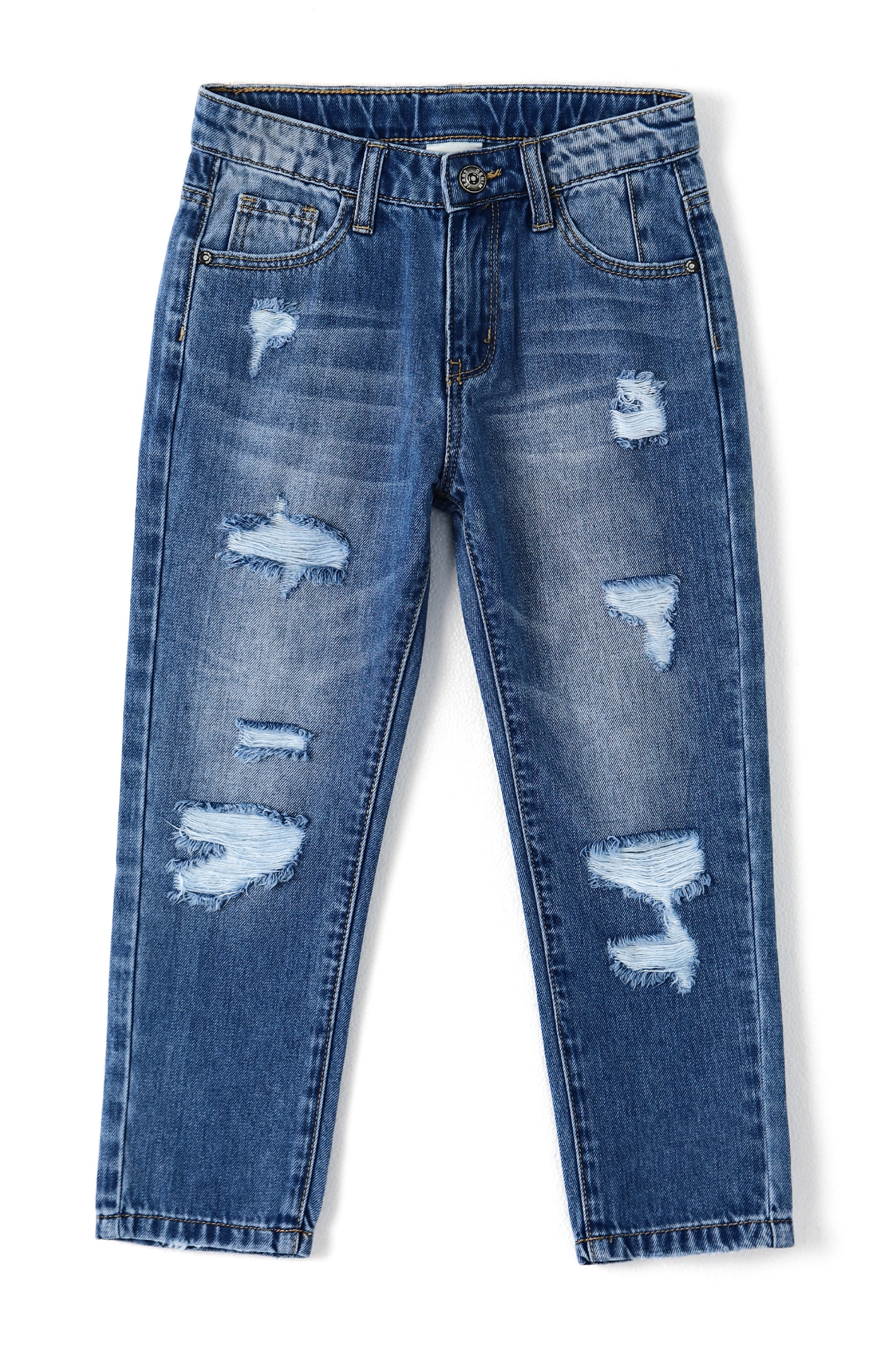 KIDSCOOL SPACE Pantalones Vaqueros Para Bebés, Con Banda Elástica En El Interior, Rasgados, Lavados, Suaves, Delgados