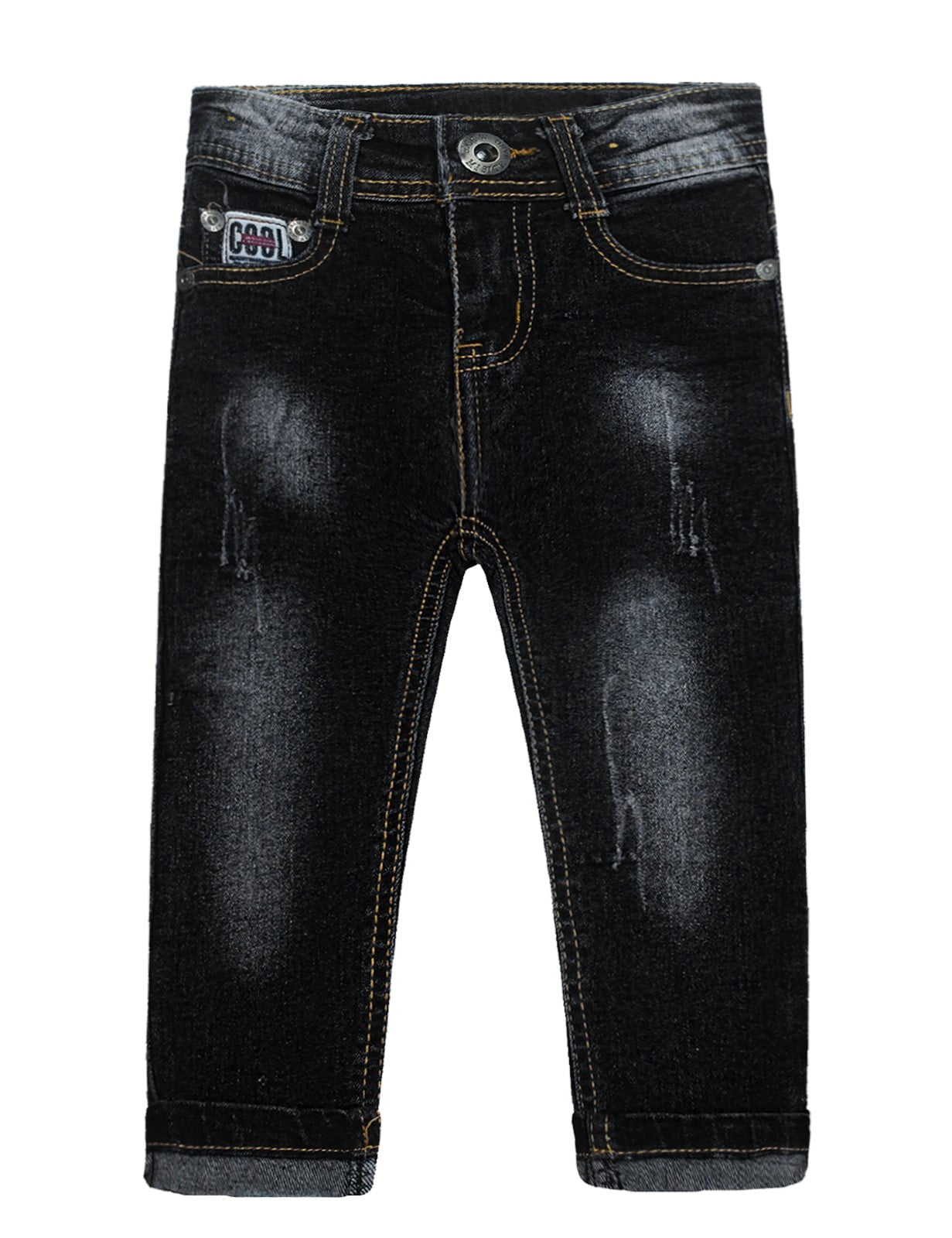 KIDSCOOL SPACE Baby Girl Boy Jeans,Little Kid Elastic Band Inside