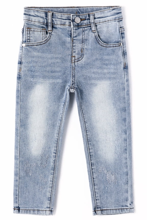 Baby Girl Boy Little Kid D Ring Ripped Denim Jeans Pants,3-4 Years