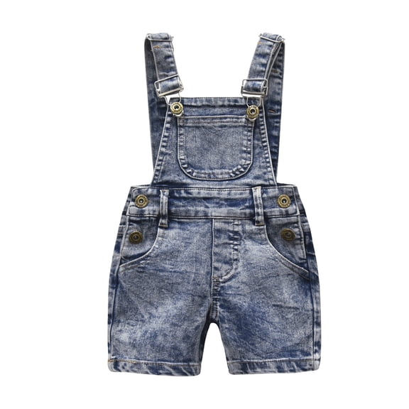 KIDSCOOL SPACE Baby Girl Ripped Denim Shortall Overalls Workwear Female, 5-6 Years