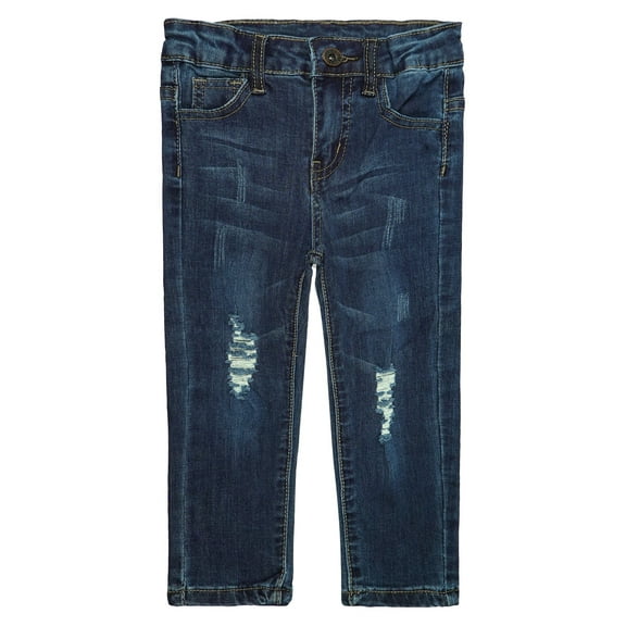 KIDSCOOL SPACE Baby Girls Boys Jeans,Elastic Band Inside Ripped Stretchy Soft Thin Summer Denim Slim Pants,5-6 Years