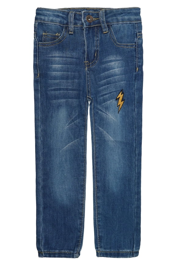 Baby Girls Boys Jeans,Elastic Band Inside Soft Lightning Embroidered Thin Summer Denim Pants