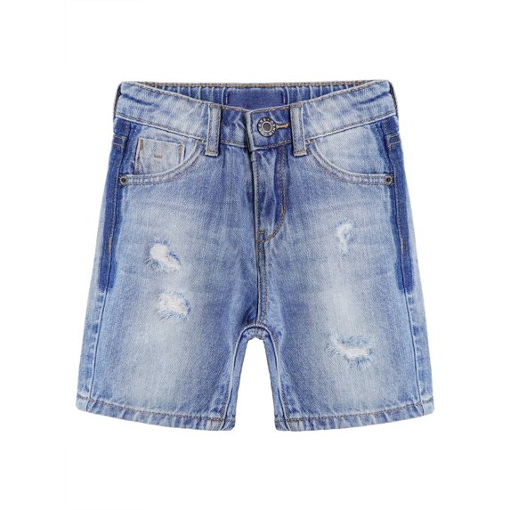 KIDSCOOL SPACE Baby Girls Boys Jeans Shorts,Distressed Ripped Gradient Colors Simple Design Cute Summer Denim Pants,Blue,18-24 Months