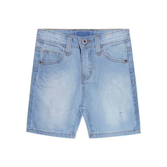 KIDSCOOL SPACE Baby Girls Boys Jeans Shorts,Distressed Ripped Simple Design Cute Summer Denim Pants,Light Blue,18-24 Months