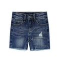 thumbnail image 1 of KIDSCOOL SPACE Baby Girls Boys Jeans Shorts,Ripped Frayed Raw Hem Cute Summer Denim Pants,Blue,2-3 Years, 1 of 5
