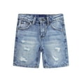 thumbnail image 1 of KIDSCOOL SPACE Baby Girls Boys Jeans Shorts,Ripped Simple Design Cute Summer Denim Pants,Blue,2-3 Years, 1 of 5