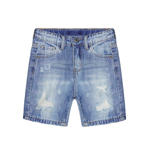 KIDSCOOL SPACE Baby Girls Boys Jeans Shorts,Ripped Simple Design Cute Summer Denim Pants,Light Blue,12-18 Months
