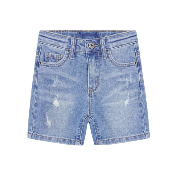 KIDSCOOL SPACE Baby Girls Boys Jeans Shorts,Ripped Simple Design Cute Summer Denim Pants,Light Blue,12-18 Months