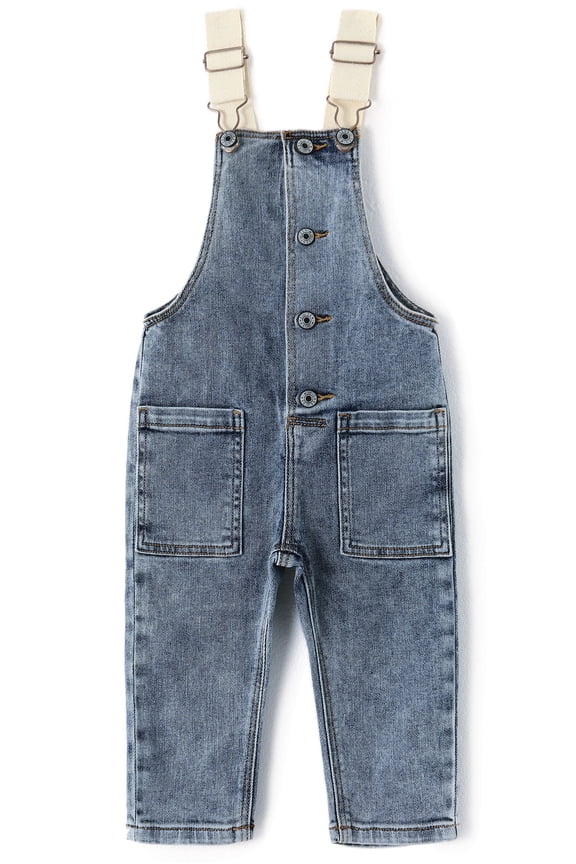 Baby Girls Denim Overalls, Cardigan Style Jeans Workwear,Blue,18-24 Months