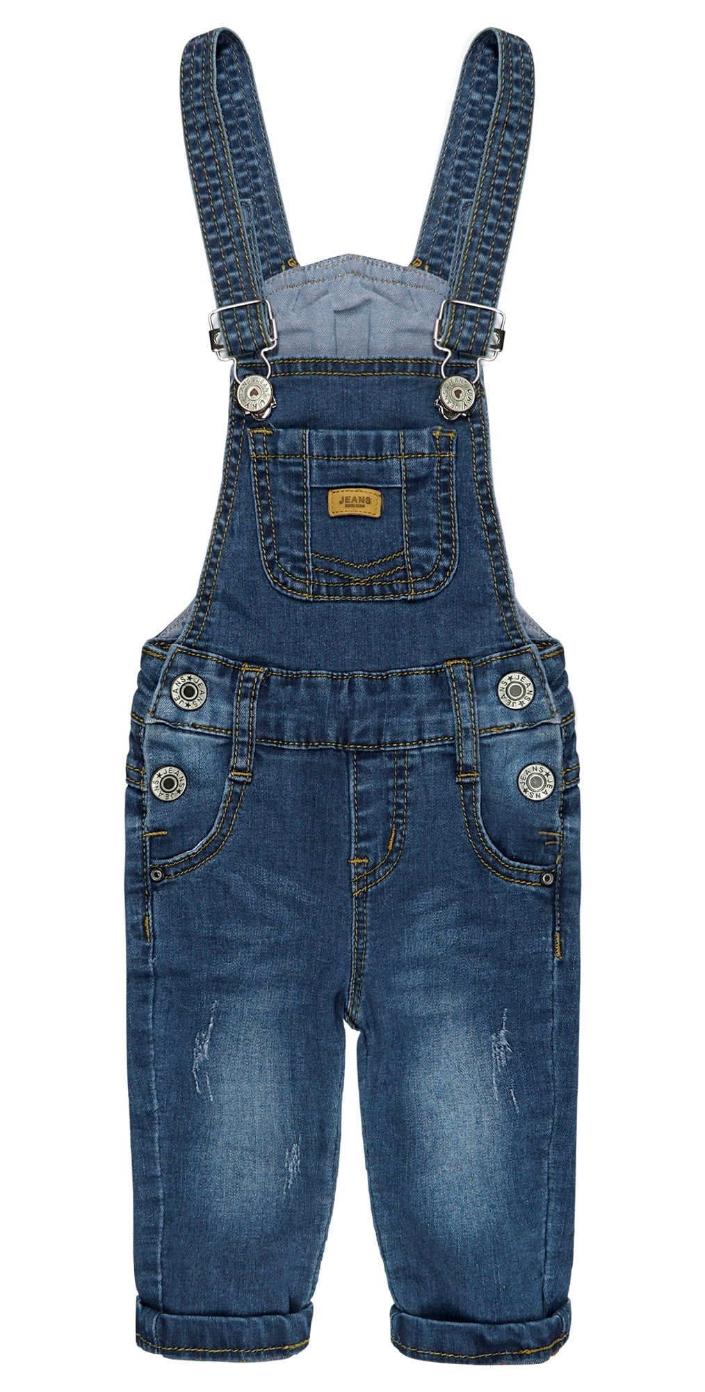 KIDSCOOL SPACE Baby Boy Girl Ripped Denim Overalls 3-4 Years Blue-2082
