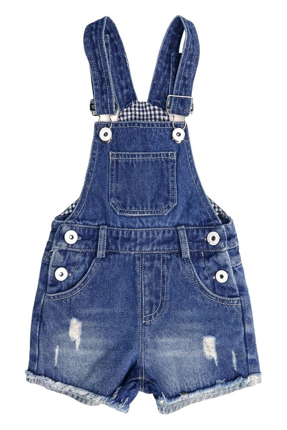 Baby Girls Denim Shorts,Little Boys Ripped Raw Edge Hem Jeans Summer Shortalls,Blue,12-18 Months