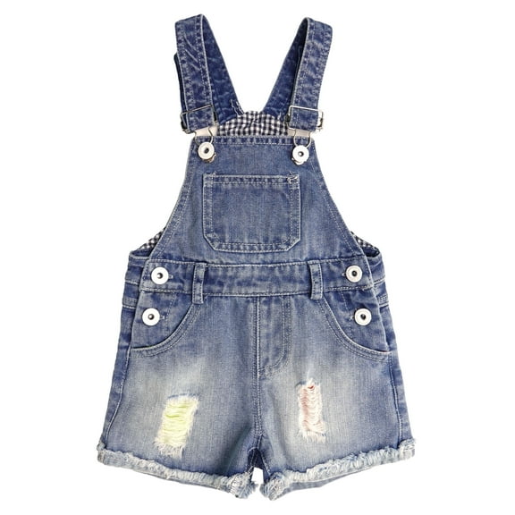 KIDSCOOL SPACE Baby Girls Denim Shorts,Toddler Little Boys Ripped Soft Jeans Summer Shortalls,Blue,12-18 Months