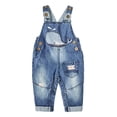 thumbnail image 1 of KIDSCOOL SPACE Baby Girls Easy Diaper Changing Snap Legs Whale Embroidered Denim Overalls,Blue,18-24 Months, 1 of 6