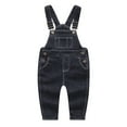 thumbnail image 1 of KIDSCOOL SPACE Baby Little Boys Girls Black Denim Overalls,Jean Workwear,Deep Blue,18-24 Months, 1 of 9