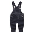 thumbnail image 1 of KIDSCOOL SPACE Baby Little Boys Girls Black Denim Overalls,Jean Workwear,Deep Blue,2-3 Years, 1 of 9